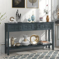 Rustic Entryway Console Table with Drawers and Bottom Shelf, 60 Inch
