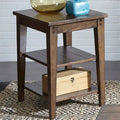 Three-Tier Accent Table, Rustic Brown Oak Finish, 18 W x 22 L x 26 H