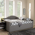 Fabric Upholstered Daybed with Button-Tufted Headboard