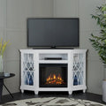 56 TV Stand Electric Fireplace White