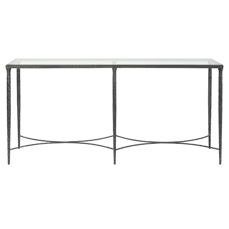 Iron & Glass Console Table - 63W x 30H x 14D