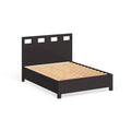 Rectangular Cutout Platform Storage Bed, Espresso Finish