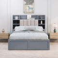 Multi-functional Full Size Bed with 4 Under-bed Portable Storage Drawers
