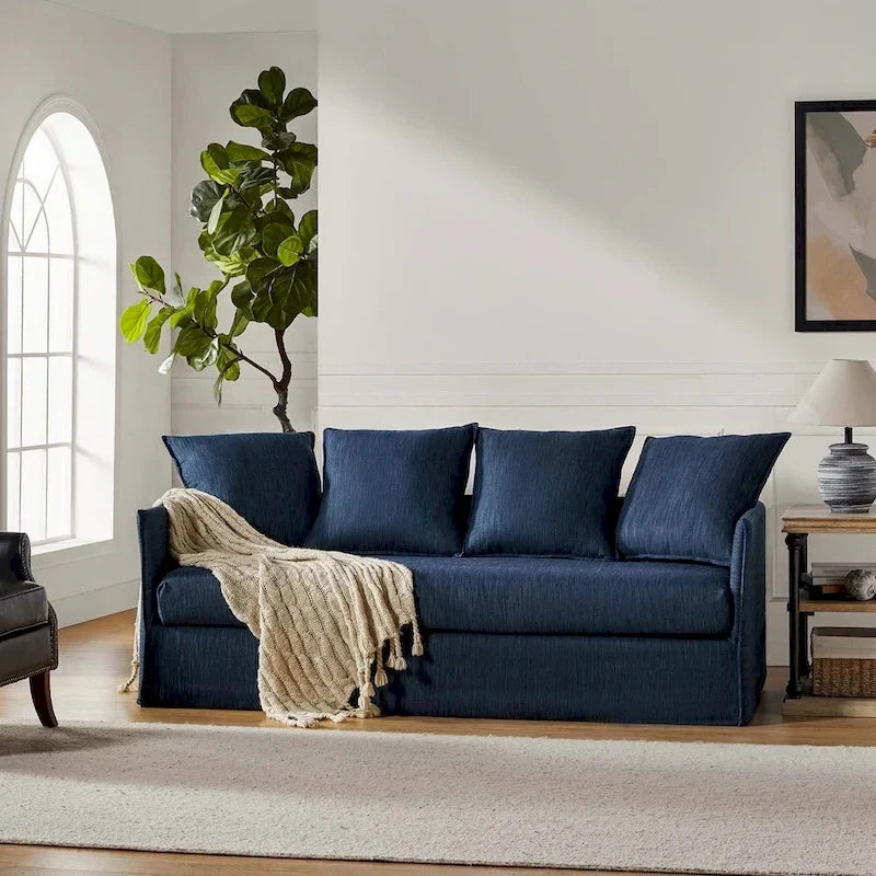 80  Slipcovered Sofa with Removable Washable Cushions
