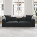 Black Corduroy Sectional Sofa Customized Sofa Couch with pillows.